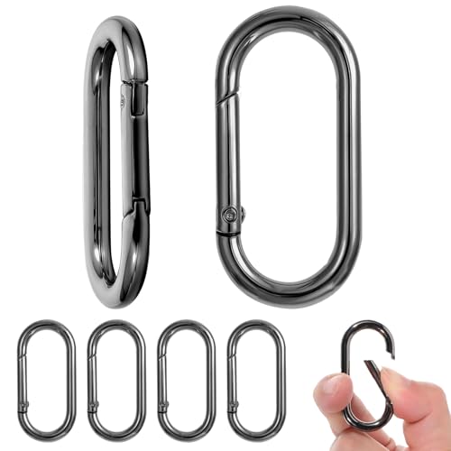 JIEYAO Oval Spring Karabinerhaken, 6 Stück Aluminium Karabiner Belastbarkeit Karabinerhaken Mini Carabiner Clip Schlüsselanhänge Schnapphaken für Reisen Angeln Camping Wandern Hängematten Rucksack von JIEYAO