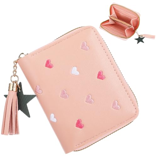 JIEYAO Süße Portemonnaie Mädchen,Kleines Portmonee Kinder PU Leder Mini Geldbeutel mit Sternquaste Anhänger und Reißverschluss Nette Herz Stickerei Geldbörse für Damen Kinder Teenager Mädchen(Rosa) JIEYAO Süße Portemonnaie Mädchen,Kleines Portmonee Kinder PU Leder Mini Geldbeutel mit Sternquaste Anhänger und Reißverschluss Nette Herz Stickerei Geldbörse für Damen Kinder Teenager Mädchen(Rosa) von JIEYAO