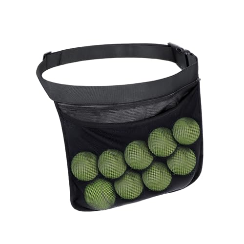 JIEYAO Tennisballbandhalter, Pickleball-Taillentaschen-Halter, Netz-Taillenhalter, Hüftball-Tasche, Halter für 8–10 Tennisbälle oder Pickleball-Tennisbälle, Tragezubehör von JIEYAO