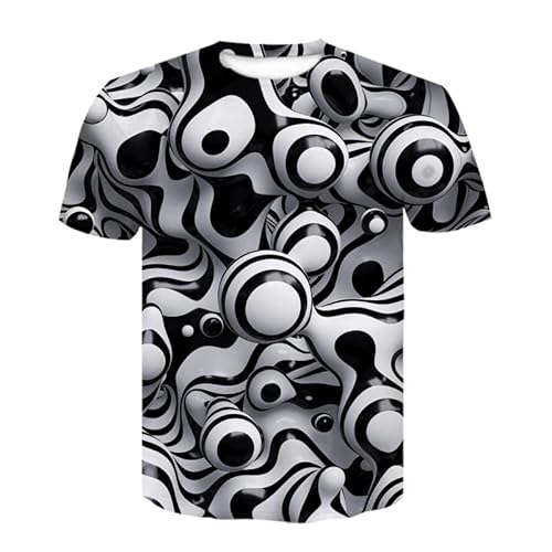 JIFENLI Herren 3D Druck T-Shirt Sommer Bunter Schwindelerregender Tunnelkanal Unisex 3D-Gedrucktes T-Shirt Rundhals-Kurzarm-Herren-Loses Halbarm-Stretch-T-Shirt Atmungsaktives Oberteil von JIFENLI