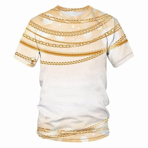 JIFENLI Herren 3D Druck T-Shirt Sommer Kette Boot Unisex 3D Digital Bedrucktes T-Shirt Rundhals Kurzarm Lose Herren Halbarm Stretch Quick Dry Top Plus Size von JIFENLI