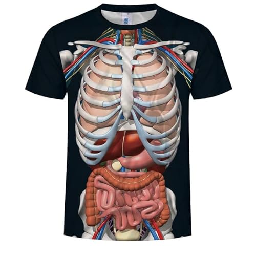 JIFENLI Herren 3D Druck T-Shirt Sommer Ohne Hemd, Fake-Muskel-Bauchmuskeln, Unisex, 3D-Gedrucktes T-Shirt, Rundhalsausschnitt, Herren, Kurzärmeliges, Seltsames Bottoming-Shirt, Halbärmeliges Ober von JIFENLI