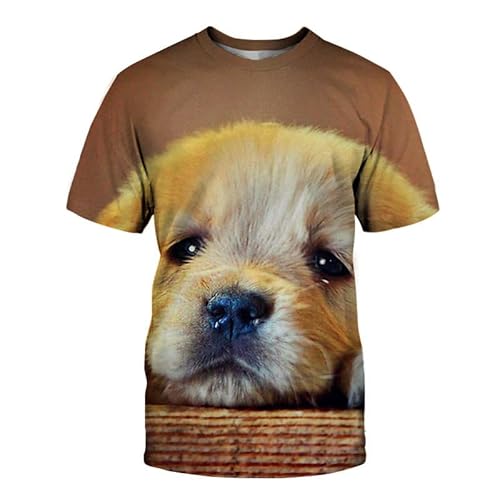 JIFENLI Herren 3D Druck T-Shirt Sommer Wolf Hund Tier Unisex 3D Bedrucktes T-Shirt Rundhals Herren Kurzarm Paar Tragen Lockeres T-Shirt Stretch Halbarm Top Sweatshirt von JIFENLI