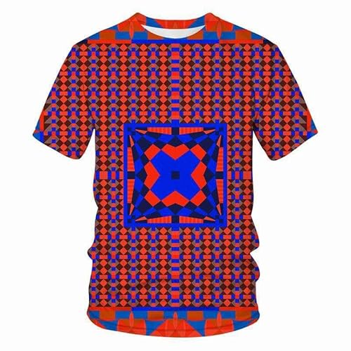 JIFENLI Herren 3D Druck T-Shirt Sommerblume Buntes Kurzarm-Unisex-T-Shirt Mit 3D-Digitaldruck, Rundhalsausschnitt, Halbärmeliges, Lockeres, Elastisches, Atmungsaktives Oberteil von JIFENLI