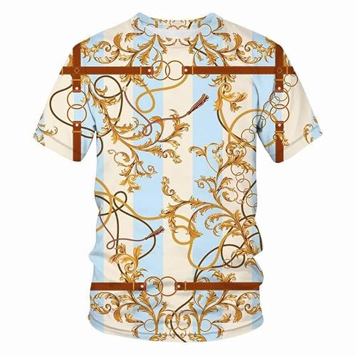 JIFENLI Herren 3D Druck T-Shirt Sommerblume Buntes Kurzarm-Unisex-T-Shirt Mit 3D-Digitaldruck, Rundhalsausschnitt, Halbärmeliges, Lockeres, Elastisches, Atmungsaktives Oberteil von JIFENLI