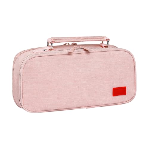 JIHUOO Federmäppchen mit großem Fassungsvermögen, mehrere Fächer, tragbare Stift-Organizer-Tasche, Make-up-Pinsel, Reißverschlusstasche, Schreibwaren-Aufbewahrungstasche, von JIHUOO