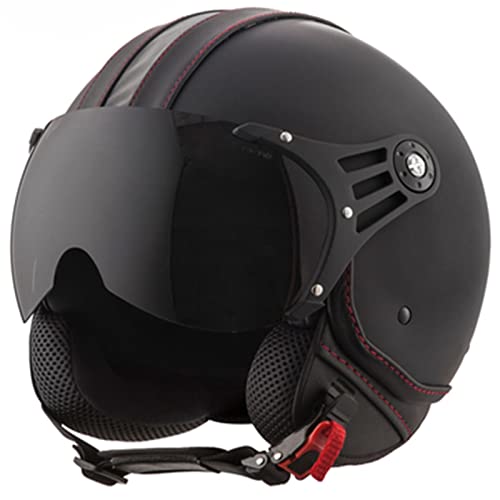 Motorradhelm Jethelm 3/4 Erwachsene Roller-Helm Jet-Helm Scooter-Helm ECE Zertifizierung Moped Helm Vintage Sturzhelm mit Sonnenblende für Männer Frauen H,S Motorradhelm Jethelm 3/4 Erwachsene Roller-Helm Jet-Helm Scooter-Helm ECE Zertifizierung Moped Helm Vintage Sturzhelm mit Sonnenblende für Männer Frauen H,S von JIN TONG