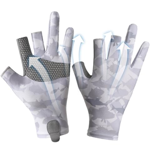 JINGAN UV-Schutzhandschuhe zum Angeln, Angelhandschuhe für Kajak und Angeln – rutschfestes Angelzubehör, atmungsaktiv für verbesserte Leistung von JINGAN