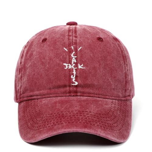 JINGBDO Baseball-Kappen Briefsticker Baseball-Mütze Männer Und Frauen Im Freien Sonnenhut Hip-Hop Cap Mode Einfache Baseballkappe-Burgund von JINGBDO