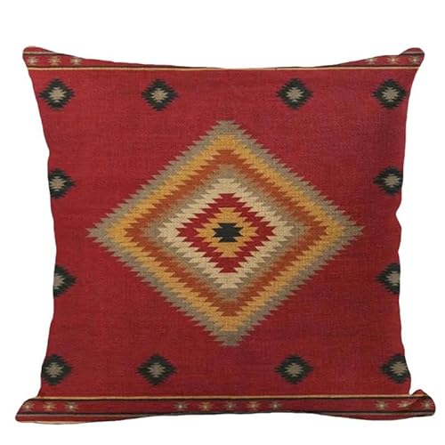 JINGBDO Kissenbezüge Boho Throw Pillow Case Braune Kissen Dekorative Leinen Geometrische Kissenbedeckung Hauskissen Covers-4-45X45Cm von JINGBDO