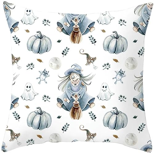 JINGBDO Kreativ Bedruckter Kissenbezug Für Halloween Kürbiskissen Cover Bauernhaus Dekor Home Throw -Kissenbezüge Für Couchdekorationen-450 Mm*450 Mm-Tpr183 (24) von JINGBDO