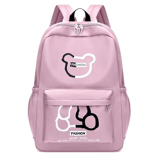 JINGBDO Rucksack Kreatives Muster -Rucksack Einfache Leichte Outdoor -Umhängetasche Frauen Tragbare Rucksäcke-Rosa von JINGBDO