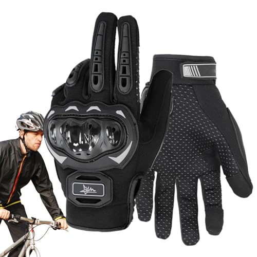 JINGLING Harte Motorradhandschuhe,Anti-Fall-Motorradhandschuhe - Sport-Fahrradhandschuhe Vollfinger-Motorrad-Harthandschuhe,Motorrad-Rennhandschuhe, schützende, atmungsaktive Outdoor-Handschuhe zum von JINGLING