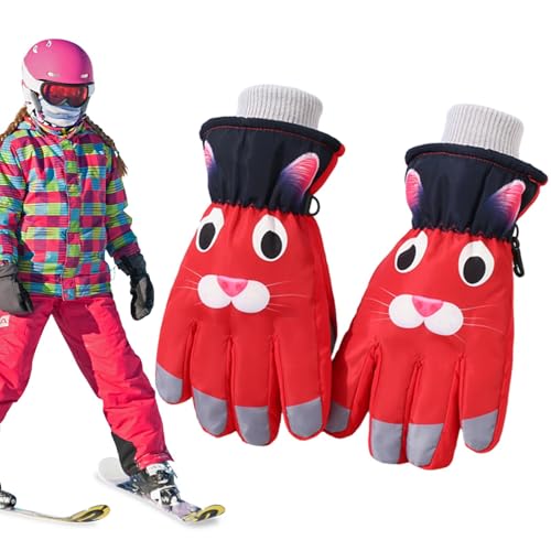 JINGLING Schneehandschuhe für Kinder,Skihandschuhe für Kinder - rutschfeste Outdoor-Handschuhe,Warme Outdoor-Handschuhe für Jugendliche mit Cartoon-Tiermustern für Outdoor- und Radtraining von JINGLING