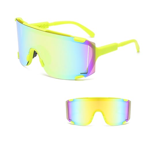 JINGTOPS Fahrradbrille Herren Damen Sport Sonnenbrille Schnelle Brille Rave für Outdoorsport Wandern Radfahren Fahren Laufen Angeln (grün) von JINGTOPS