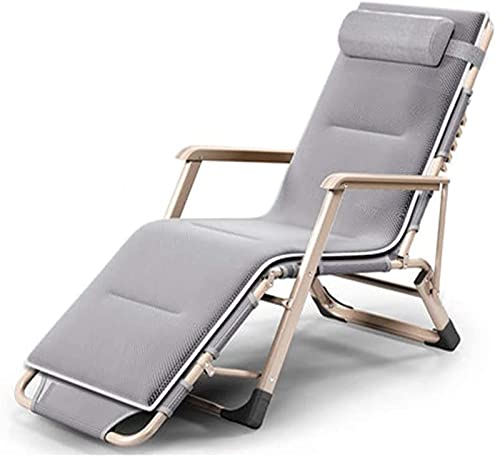 JINMUXUAN Liegestuhl, zusammenklappbar, Zero Gravity Lounge Chair, Mittagspause, Bett, lässige Liegestühle (grau) Beauty Comes von JINMUXUAN