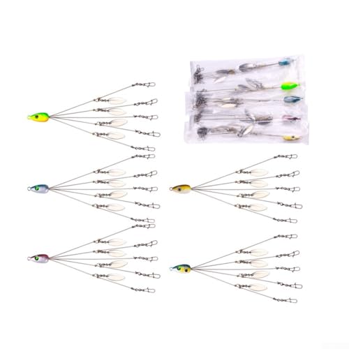 Alabama Rig Design Umbrella Lure 5 Schwimmköder für Erfolg beim Barschangeln (5-farbiges Set) von JINSBON