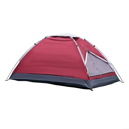 Einfach aufzubauendes 2-Personen-Campingzelt mit Aufbewahrungstasche, leicht und kompakt für Outdoor-Spaß (rot) von JINSBON