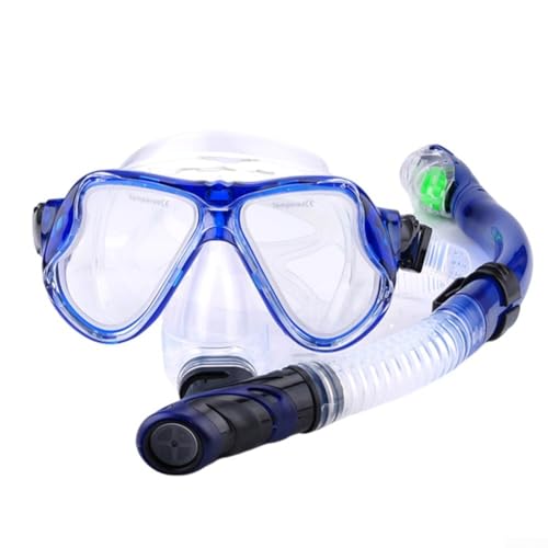 Explore Underwater mit Schnorchelset für Erwachsene, gehärtetes Glas Linse und verstellbare Größe (blau) von JINSBON