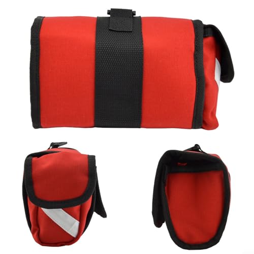 JINSBON 8 Schnorchelausrüstungstasche mit Anti-Beschlag-Tasche, Belüftungsfunktion, Seitentaschen für Zubehör (rot) von JINSBON