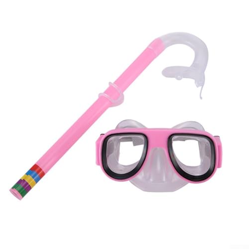 Tauchbrille in Kindergröße, Schnorchel-Set, Anti-Beschlag-Objektiv, halbtrockener Schnorchel für Wassersport (Rosa) von JINSBON