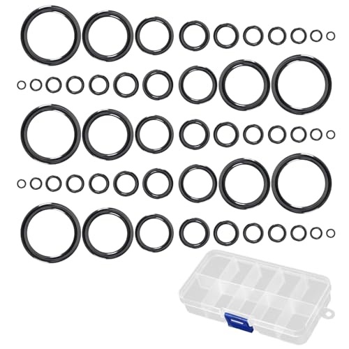 JINXIAN 50 Stück Angelrute Keramik Führungen Ringe 10 Größen 3,8mm-29,8mm Schwarz Rutenringe Angelrute Auge Zubehör mit 1 Stück Transparente Box für Angelbegeisterte JINXIAN 50 Stück Angelrute Keramik Führungen Ringe 10 Größen 3,8mm-29,8mm Schwarz Rutenringe Angelrute Auge Zubehör mit 1 Stück Transparente Box für Angelbegeisterte von JINXIAN