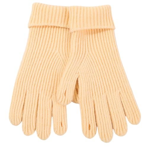 JINZIJINYU Damen Warm Winter Gefüttert Lange Fingerlose Touchscreen Handschuhe Finger Radfahren Verdickte Kältebeständige Handschuhe Weiß von JINZIJINYU