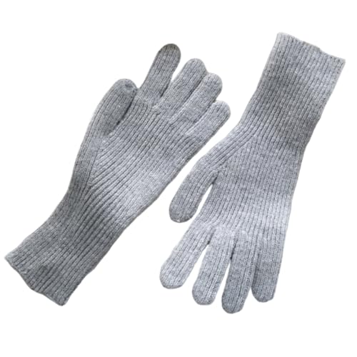 JINZIJINYU Damen Warme Winter Handschuhe Fingerlose Lange Handschuhe Aus Einfarbiger Wolle Mit Touchscreen Kältebeständig Zum Radfahren Ski Handschuhe Grau von JINZIJINYU