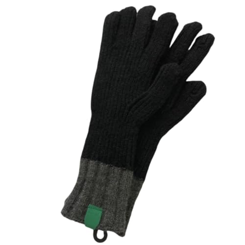 JINZIJINYU Damen Warme Winter Handschuhe Fünf Finger Handschuhe Mit Undichten Fingern Und Farblich Passenden Winddichten Radhandschuhen Aus Wolle Für Mädchen Schwarz Und Grau von JINZIJINYU