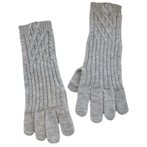 JINZIJINYU Damen Warme Winter Handschuhe Touchscreen Fingerlose Handschuhe Für Damen Winter Finger Fahrrad Ski Handschuhe Mit Vertikalen Streifen Grau von JINZIJINYU