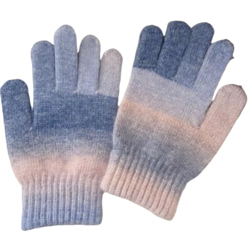 JINZIJINYU Damen Warme Winter Handschuhe Winddichte Fahrradhandschuhe Mit Farbverlauf Und Samthandschuhen Farbverlauf Blau Pink JINZIJINYU Damen Warme Winter Handschuhe Winddichte Fahrradhandschuhe Mit Farbverlauf Und Samthandschuhen Farbverlauf Blau Pink von JINZIJINYU