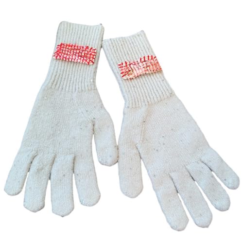 JINZIJINYU Damen Warme Winter Handschuhe Winter Touchscreen Handschuhe Mit Pailletten Fingerlose Winddichte Fahrradhandschuhe Aus Wolle Weiß von JINZIJINYU