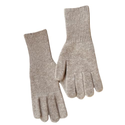 JINZIJINYU Damen Winterhandschuhe Touchscreen Fingerlose Wollhandschuhe Für Den Winter Einfarbig Fahrrad Fingerhandschuhe Kaffeefarbe von JINZIJINYU