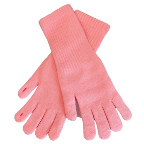 JINZIJINYU Damen Winterhandschuhe Wollhandschuhe Mit Elastischem Bündchen Lange Fingerlose Touchscreen Handschuhe Mit Verdickten Geteilten Fingern Rosa von JINZIJINYU