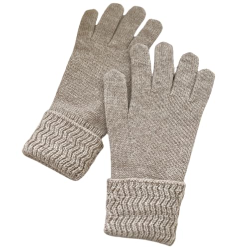 JINZIJINYU Gestrickte Warme Handschuhe Fingerfreiliegende Gewellte Woll Touchscreen Handschuhe Winterliche Fingerfreiliegende Verdickte Fahrradhandschuhe Kaffeefarbe von JINZIJINYU