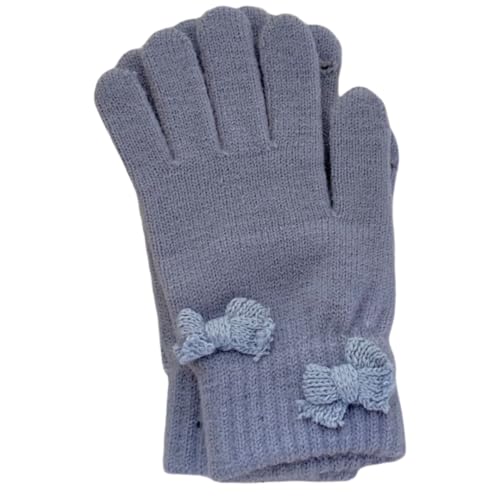 JINZIJINYU Gestrickte Warme Handschuhe Schleifenknoten Handschuhe Bunt Fingerlos Für Den Winter Kältebeständige Fahrradhandschuhe Grau Blau von JINZIJINYU