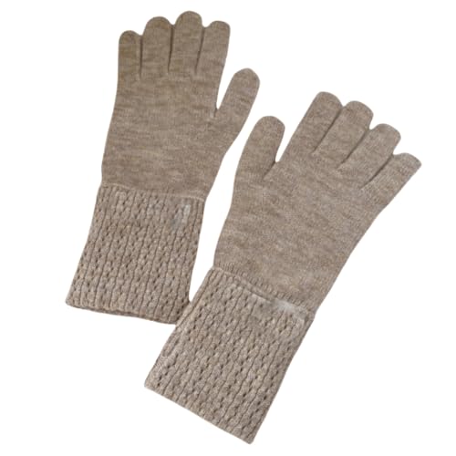 JINZIJINYU Gestrickte Warme Handschuhe Winter Touchscreen Freiliegende Zwei Finger Wollhandschuhe Mit Mesh Und Kältebeständige Verdickende Fünf Finger Fahrradhandschuhe Mika Farbe von JINZIJINYU