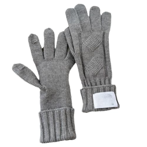 JINZIJINYU Strickhandschuhe Thermohandschuhe Winter Finger Touchscreen Handschuhe Fingerlose Zwei Finger Fahrradhandschuhe Grau von JINZIJINYU