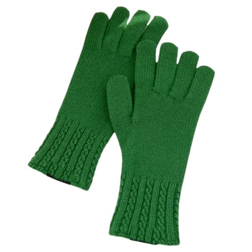 JINZIJINYU Thermo Winterhandschuhe Chain Twist Handschuhe Damen Winter Fingerlose Touchscreen Radfahren Skihandschuhe Grün von JINZIJINYU