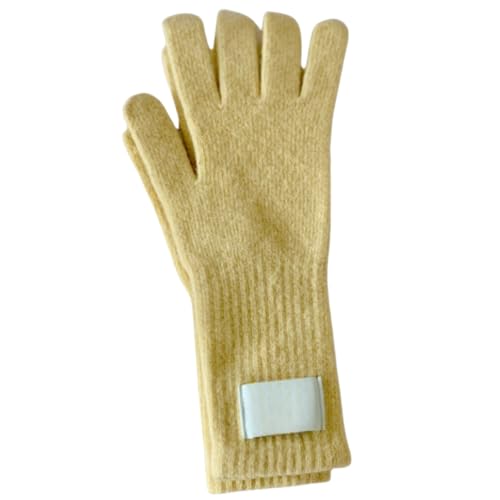 JINZIJINYU Thermo Winterhandschuhe Lange Winddichte Fünf Finger Fahrrad Und Skihandschuhe Für Den Winter Für Paare Gelb von JINZIJINYU