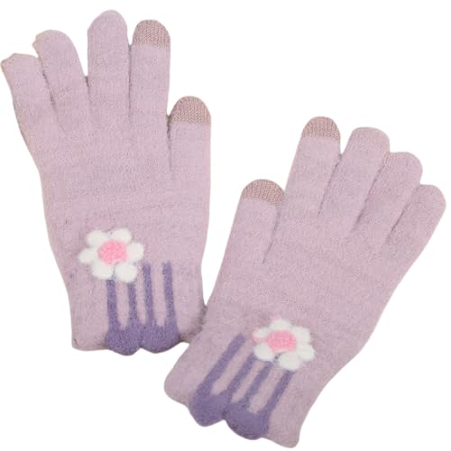 JINZIJINYU Thermo Winterhandschuhe Touchscreen Plüsch Hasenohr Handschuhe Kältebeständige Handschuhe Lila von JINZIJINYU