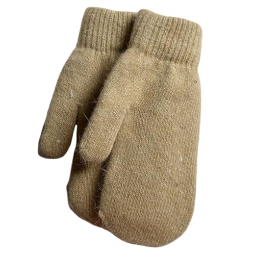 JINZIJINYU Thermo Winterhandschuhe Winter Retro Verdickte Handschuhe Kaninchenfell Handschuhe Paar Laufhandschuhe Hellbraun von JINZIJINYU