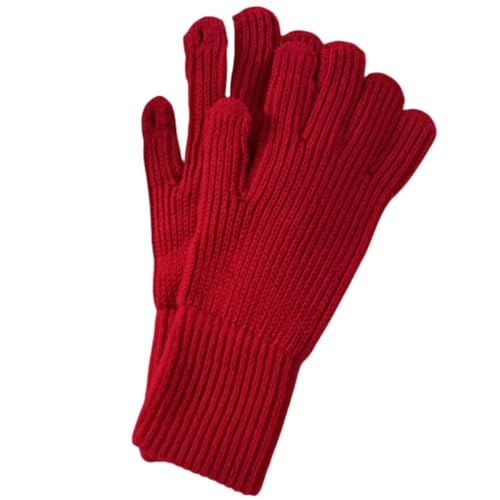 JINZIJINYU Warme Strickhandschuhe Für Damen Rote Handschuhe Für Das Neue Jahr Extra Lange Wolle Modische Fingerlose Winterhandschuhe Winter Fahrradhandschuhe Rot von JINZIJINYU