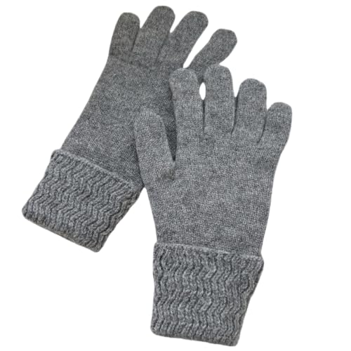 JINZIJINYU Warme Winter Strickhandschuhe Fingerfreiliegende Gewellte Woll Touchscreen Handschuhe Winterfingerfreiliegende Verdickte Fahrradhandschuhe Grau von JINZIJINYU