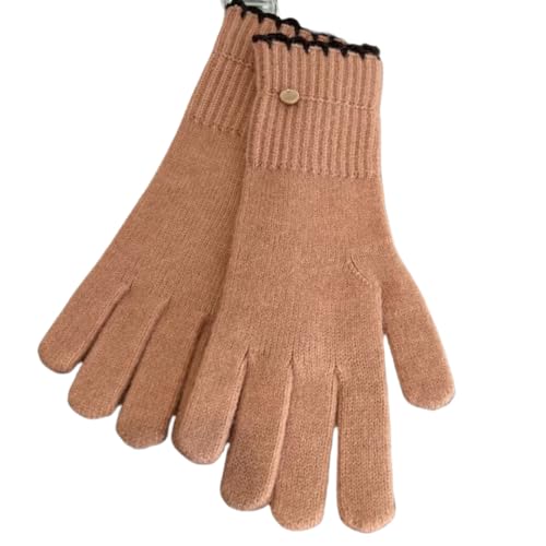 JINZIJINYU Warme Winter Strickhandschuhe Handgefertigte Fingerlose Winter Touchscreen Handschuhe Einfarbig Khaki von JINZIJINYU