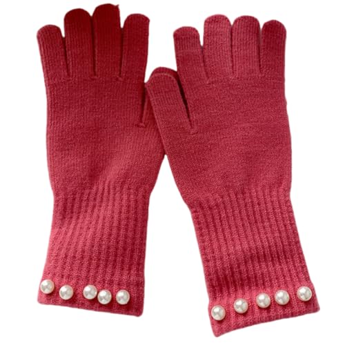 JINZIJINYU Warme Winter Strickhandschuhe Pearl Touch Screen Handschuhe Winter Stretch Wolle Radfahren Ski Handschuhe Rosa von JINZIJINYU