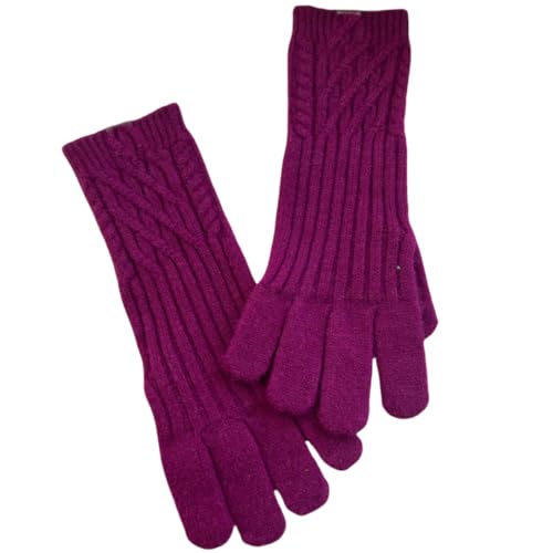 JINZIJINYU Warme Winter Strickhandschuhe Touchscreen Fingerlose Handschuhe Für Damen Vertikal Gestreift Winter Finger Fahrrad Ski Handschuhe Lila von JINZIJINYU