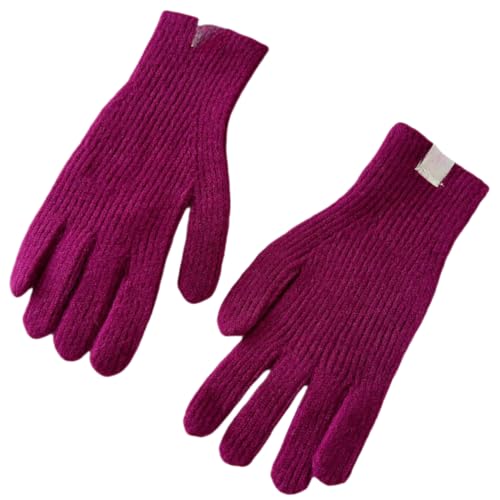 JINZIJINYU Winter Handschuhe Damen Touchscreen Fleece Einfarbige Fingerlose Touchscreen Handschuhe Für Damen Und Herren Rad Und Laufhandschuhe Aus Wolle Rosaviolett von JINZIJINYU