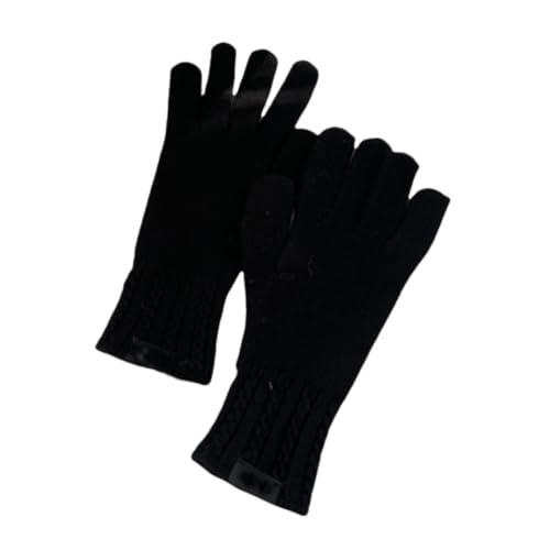 JINZIJINYU Winter Strickhandschuhe Chain Twist Handschuhe Damen Winter Fingerlose Touchscreen Radfahren Skihandschuhe Schwarz von JINZIJINYU