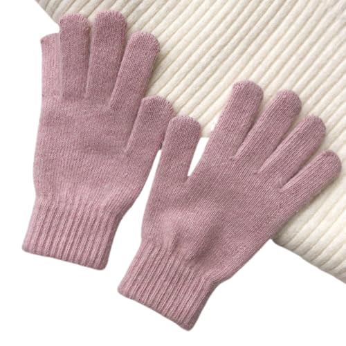 JINZIJINYU Winter Strickhandschuhe Handschuhe Weibliche Winter Student Fünf Finger Paar Handschuhe Radfahren Ski Handschuhe Rosa von JINZIJINYU